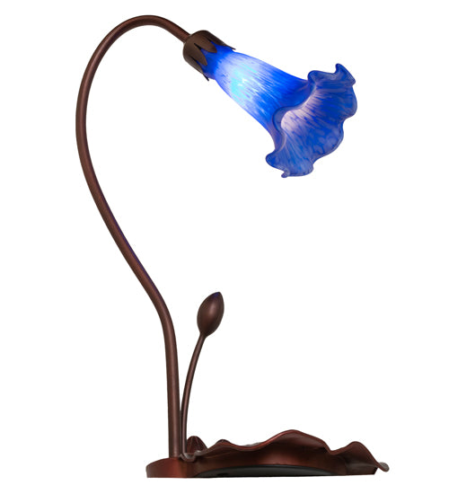 16" High Blue Tiffany Pond Lily Accent Lamp