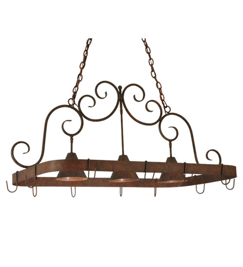 46" Long Elana 3 Light Pot Rack