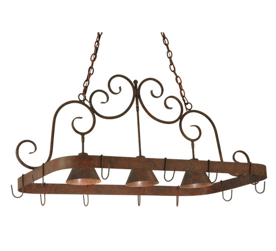 46" Long Elana 3 Light Pot Rack