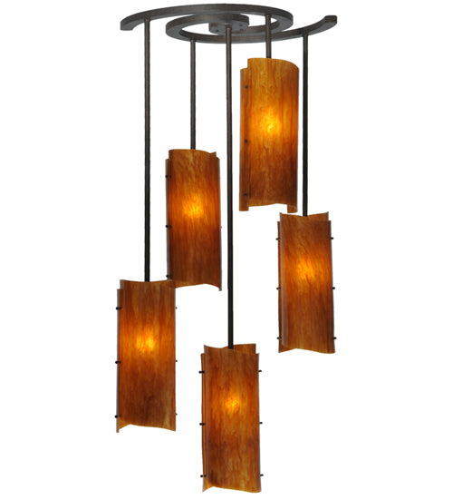 34"W Vortex 5 Lt Chandelier