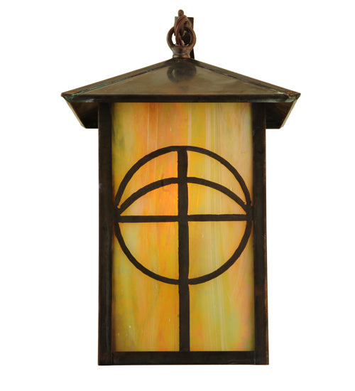 7"W Seneca Circle Cross Curved Arm Wall Sconce