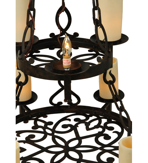 33" Wide Newcastle 9 Light Two Tier Chandelier