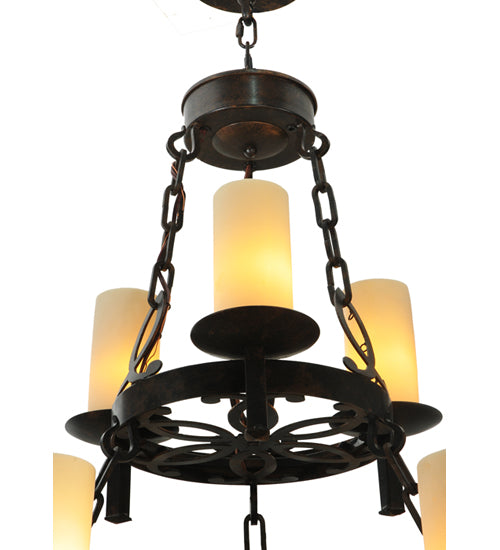 33" Wide Newcastle 9 Light Two Tier Chandelier