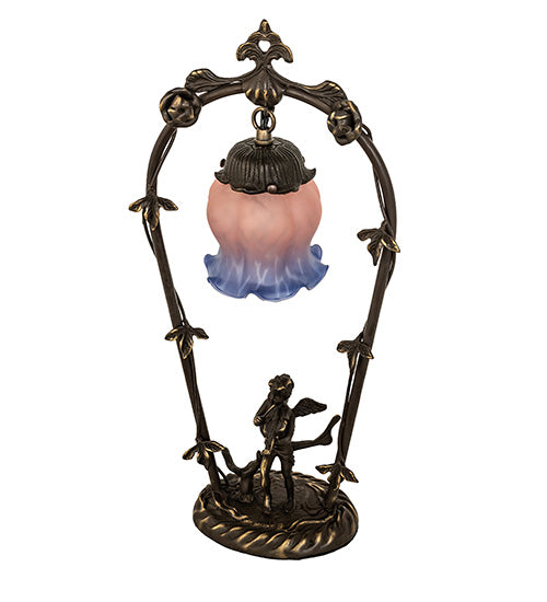 19" High Pink/Blue Cherub With Violin Mini Lamp