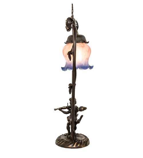 19" High Pink/Blue Cherub With Violin Mini Lamp