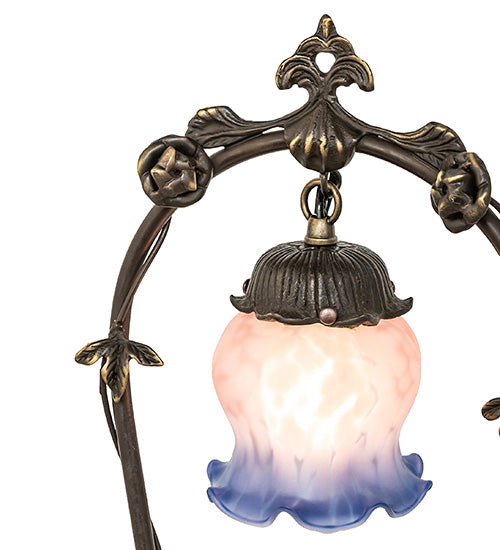 19" High Pink/Blue Cherub With Violin Mini Lamp