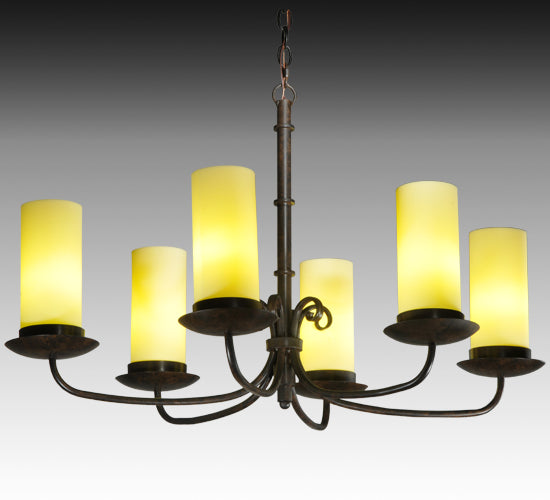 38" Long Atria 6 Light Oblong Chandelier