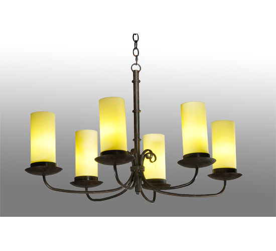 38" Long Atria 6 Light Oblong Chandelier