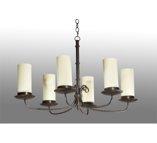 38" Long Atria 6 Light Oblong Chandelier