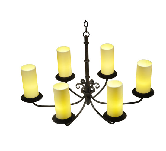 38" Long Atria 6 Light Oblong Chandelier