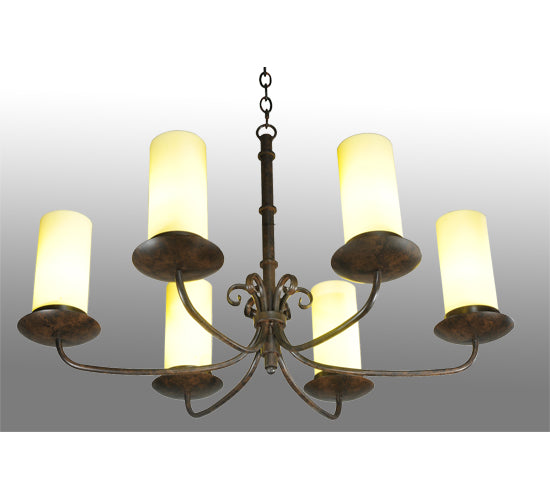 38" Long Atria 6 Light Oblong Chandelier