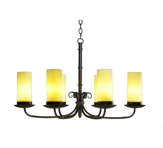 38" Long Atria 6 Light Oblong Chandelier