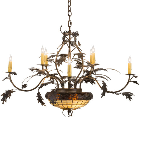 42" Wide Greenbriar Oak 8 Arm Chandelier