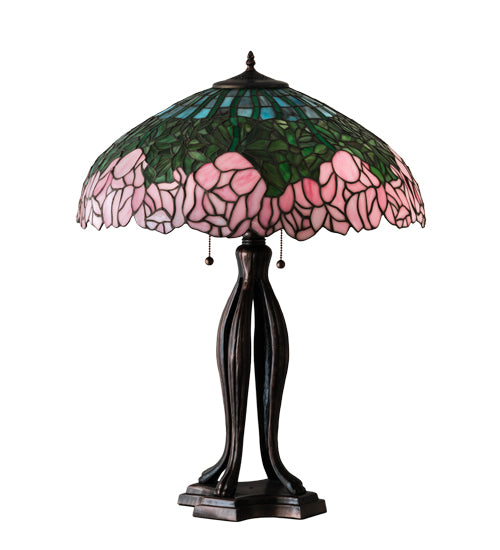 30" High Tiffany Cabbage Rose Table Lamp