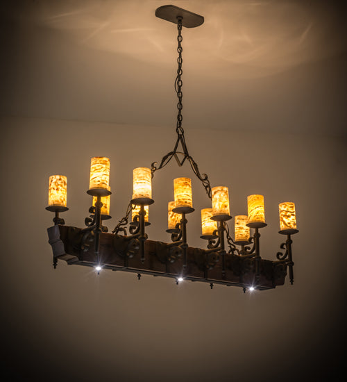 60"L Tudor Jadestone LED Oblong Chandelier