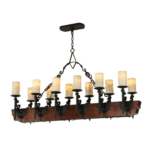 60"L Tudor Jadestone LED Oblong Chandelier