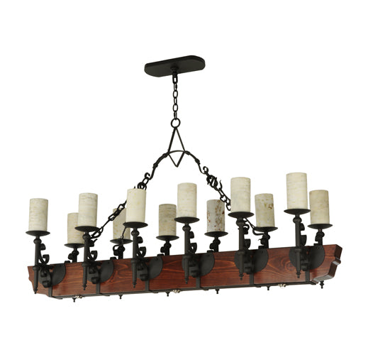 60"L Tudor Jadestone LED Oblong Chandelier