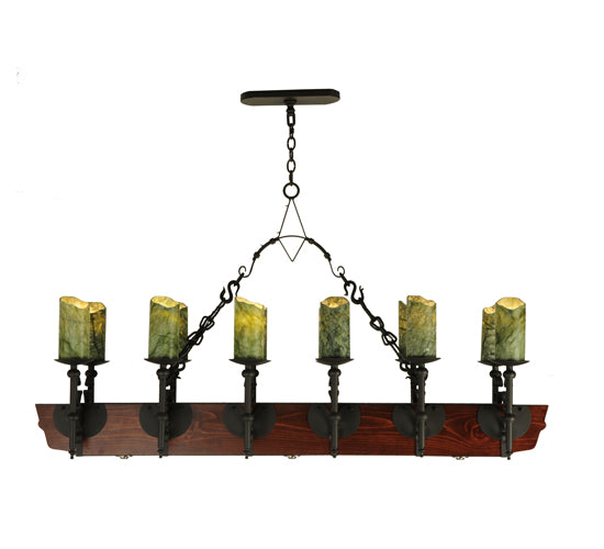 60" Long Tudor Jadestone LED Chandelier