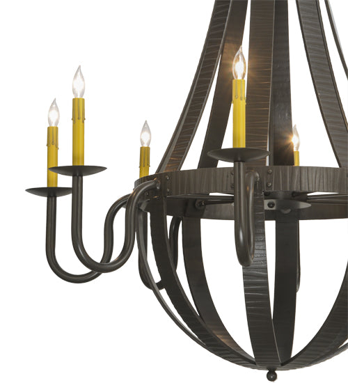 42"W Barrel Stave Metallo 8 Lt Chandelier