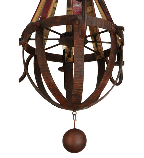 43"W Barrel Stave Metallo 8 Lt Chandelier