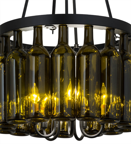 17"W Tuscan Vineyard Estate 16 Wine Bottle Chandelier