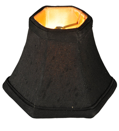 6"W X 4.5"H Hexagon Black Fabric Shade