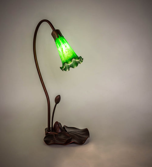 16" High Green Pond Lily Mini Lamp