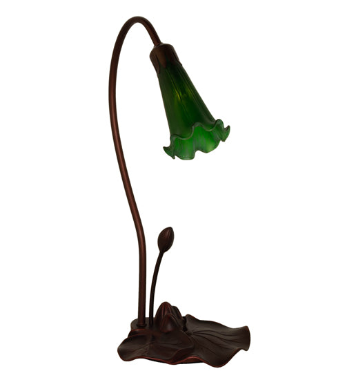 16" High Green Pond Lily Mini Lamp