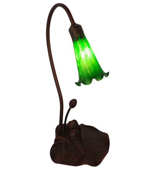 16" High Green Pond Lily Mini Lamp