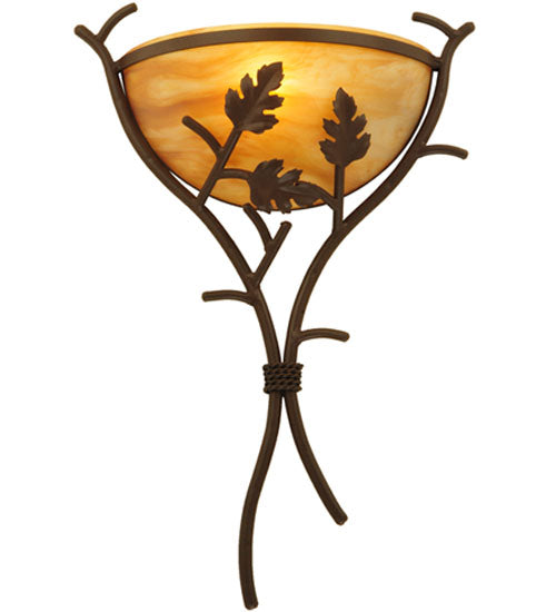 15.25"W Oak Branch Wall Sconce