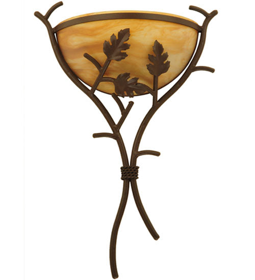 15.25"W Oak Branch Wall Sconce