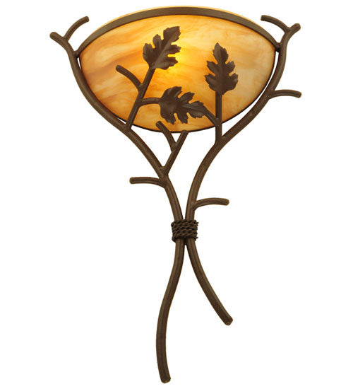 15.25"W Oak Branch Wall Sconce