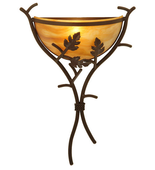 15.25"W Oak Branch Wall Sconce