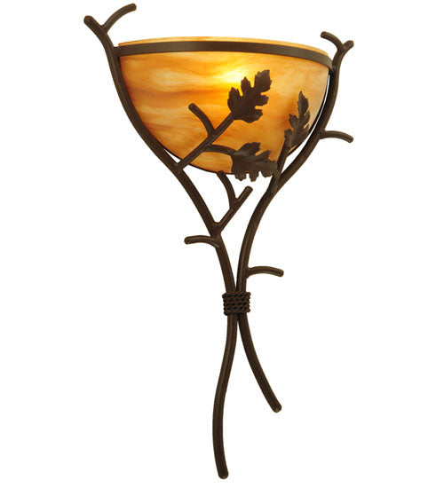 15.25"W Oak Branch Wall Sconce