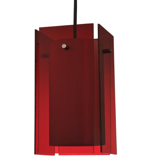 5.5"Sq Metro Red Quadrato Acrylic Mini Pendant