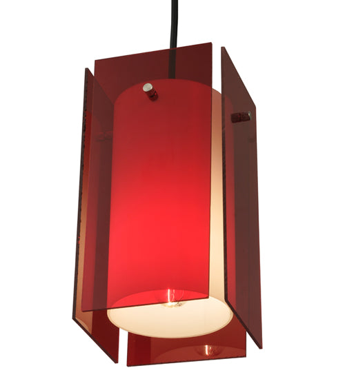 5.5"Sq Metro Red Quadrato Acrylic Mini Pendant