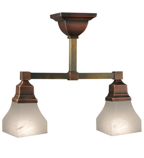 15.5" Long Bungalow 2 Light Semi-Flushmount