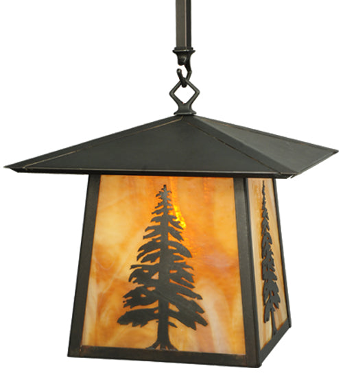 12"Sq Stillwater Tall Pine Pendant