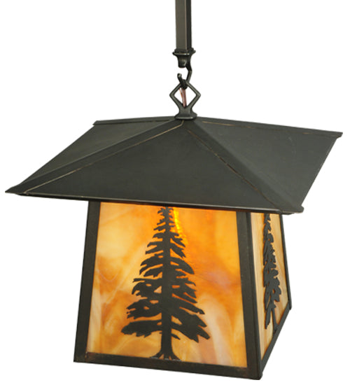 12"Sq Stillwater Tall Pine Pendant