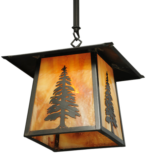 12"Sq Stillwater Tall Pine Pendant