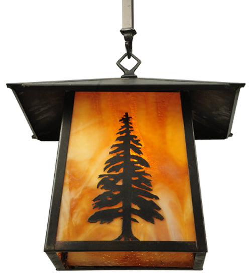 12"Sq Stillwater Tall Pine Pendant