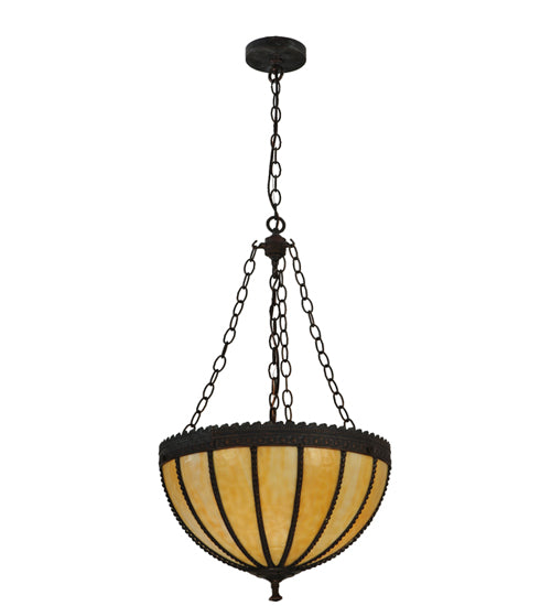 17"W Gothic Beige Inverted Pendant