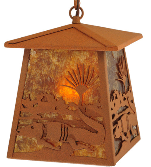 7.25" Square Alligator Lantern Pendant