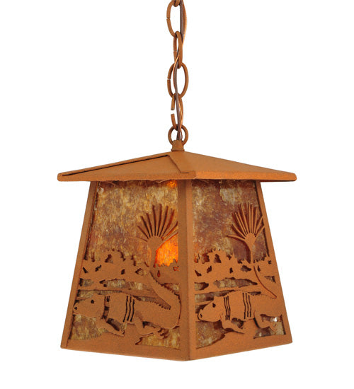 7.25" Square Alligator Lantern Pendant