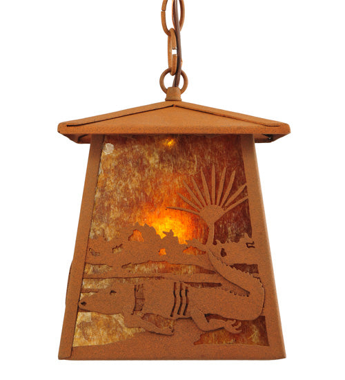 7.25" Square Alligator Lantern Pendant