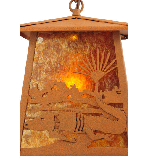 7.25" Square Alligator Lantern Pendant