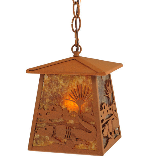 7.25" Square Alligator Lantern Pendant