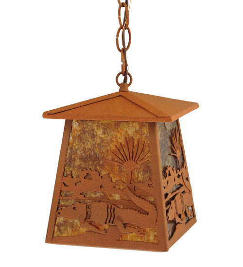 7.25" Square Alligator Lantern Pendant