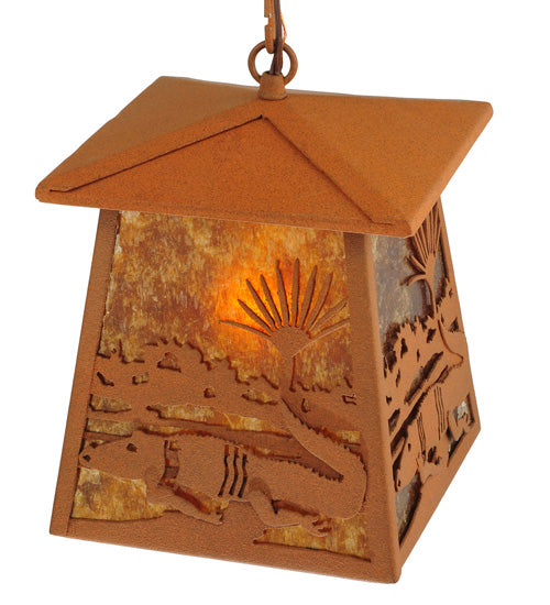 7.25" Square Alligator Lantern Pendant