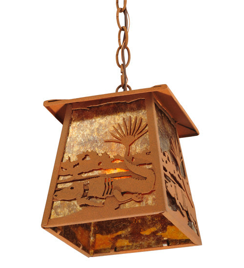 7.25" Square Alligator Lantern Pendant